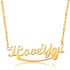 925 Sterling Silver I Love You Classic Name Necklace Nameplate Necklace - onlyone