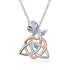 925 Sterling Silver Celtic Knot Triangle Trinity Knot Love Heart Rose Pendant Necklace - onlyone