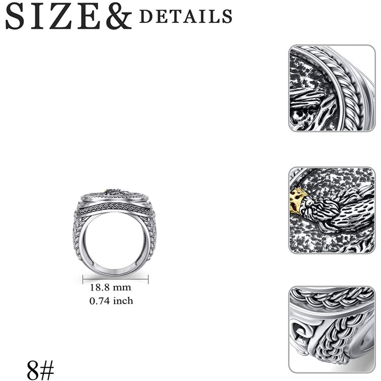 925 Sterling Silver Crow Ring