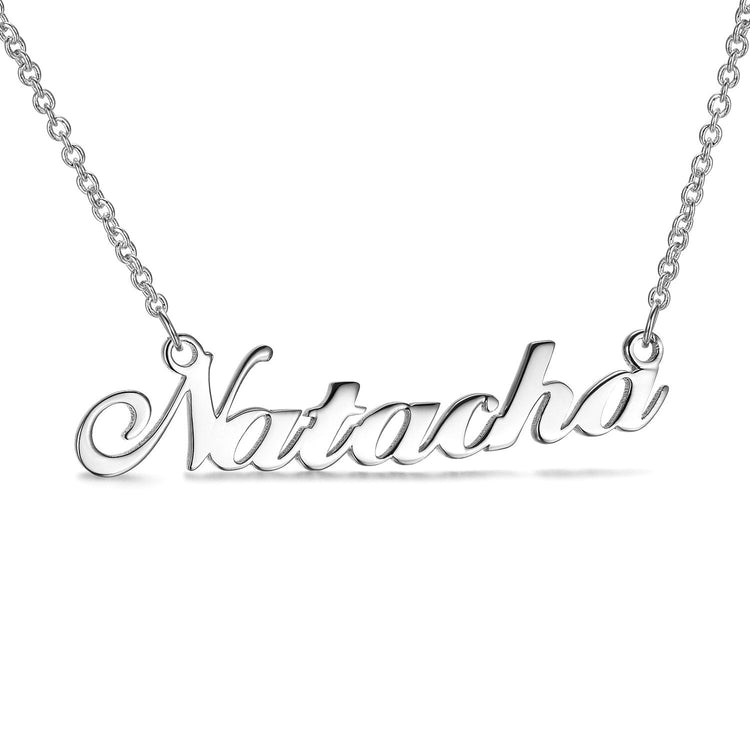 925 Sterling Silver Custom Natacha Name Necklace Nameplate Necklace - onlyone