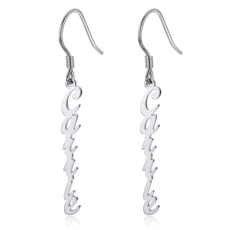 925 Sterling Silver Personalized Name Earrings Nameplate Earrings - onlyone