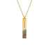 925 Sterling Silver Personalized Engraved Fingerprint Thumbprint Vertical Bar Name Necklace Nameplate Necklace - onlyone
