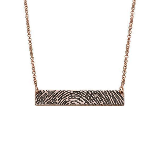 925 Sterling Silver Personalized Fingerprint Thumbprint Engraved Bar Name Necklace Nameplate Necklace - onlyone