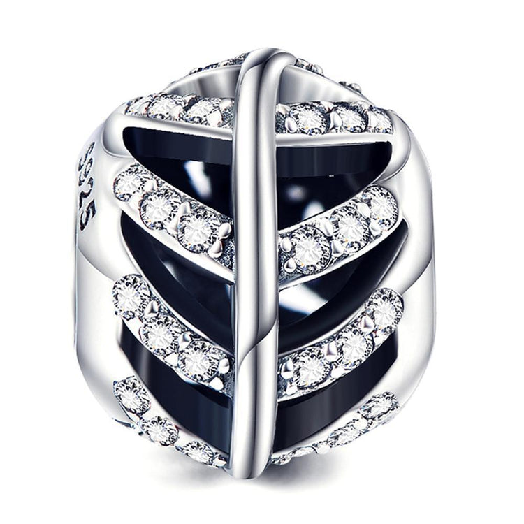 925 Sterling Silver  Rhinestone Charm For Bracelet and Necklace - onlyone