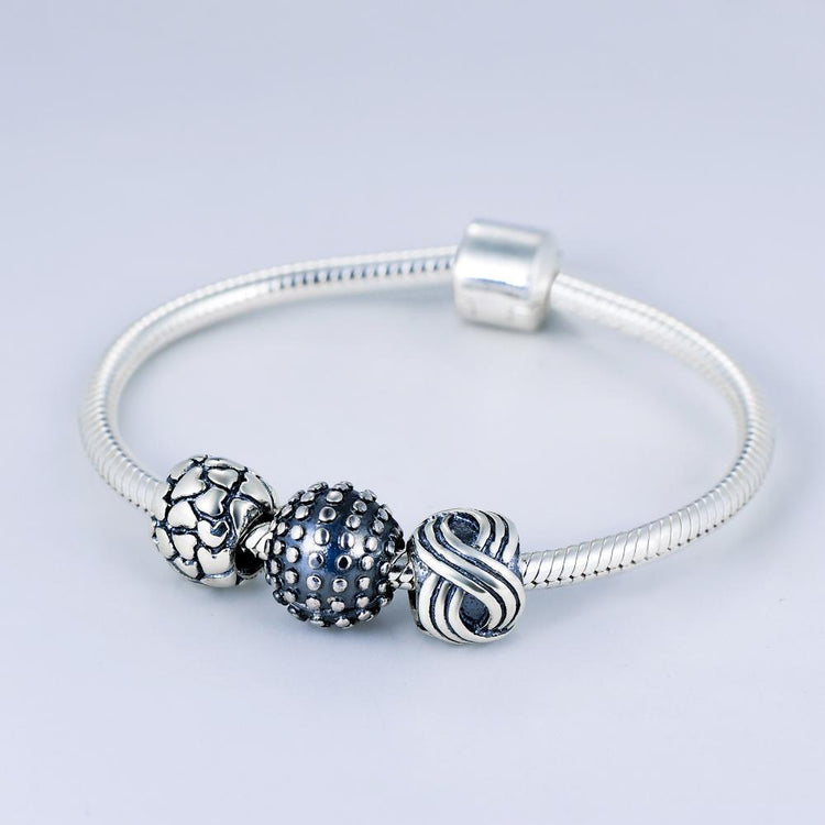 925 Sterling Silver Fashion Oxidation Sterling Silver Charm For Bracelet and Necklace - onlyone