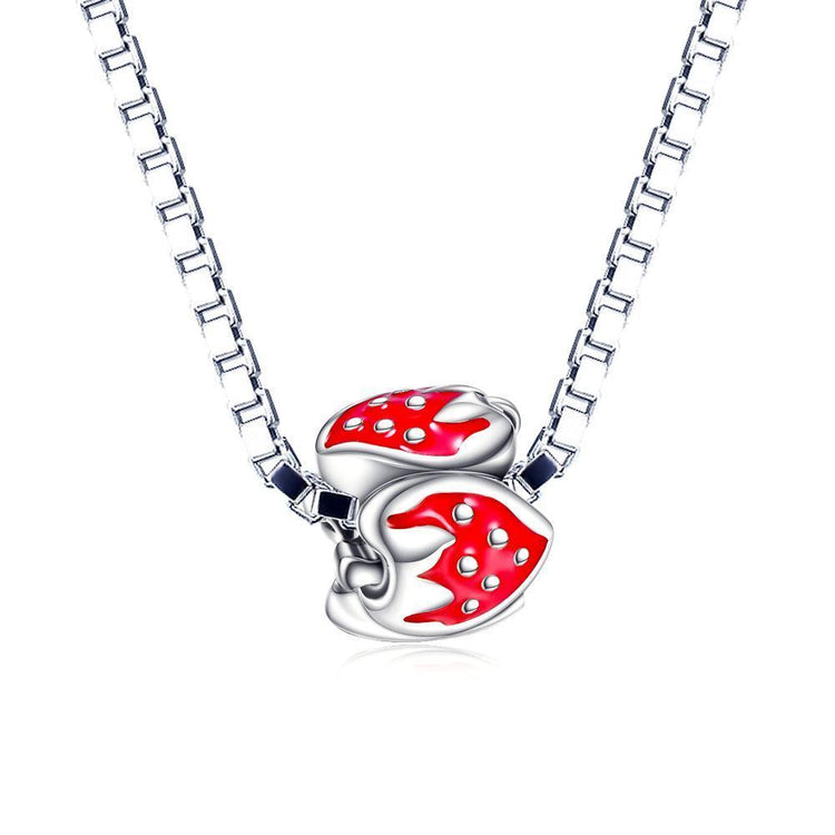 925 Strawberry Sterling Silver Charm For Bracelet and Necklace - onlyone