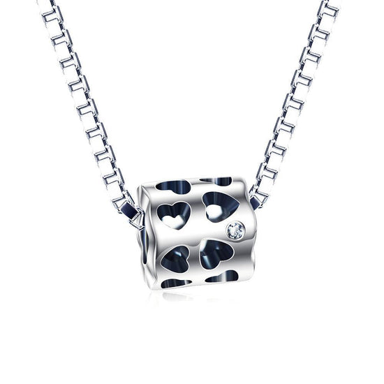 925 Sterling Silver Hollow Love Heart Sterling Silver Charm Fit for Bracelet and Necklace - onlyone