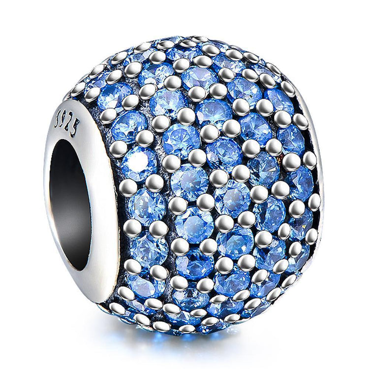 925 Sterling Silver Colorful Cubic Zirconia Charm For Bracelet and Necklace