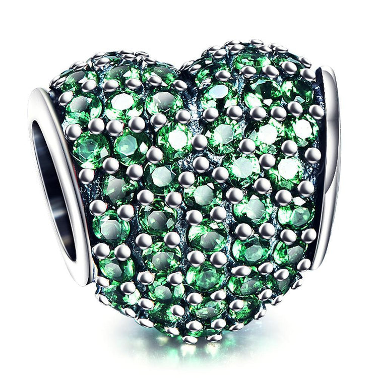 925 Sterling Silver Colorful Cubic Zirconia Charm For Bracelet and Necklace