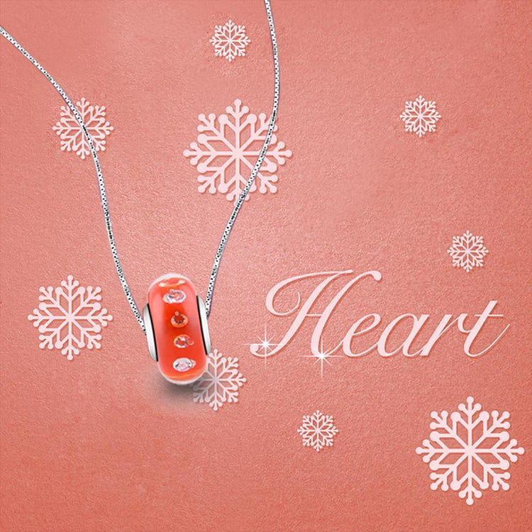 925 Sterling Silver-Red Built-in Bubble Glass Charm for Bracelet and Necklace - onlyone