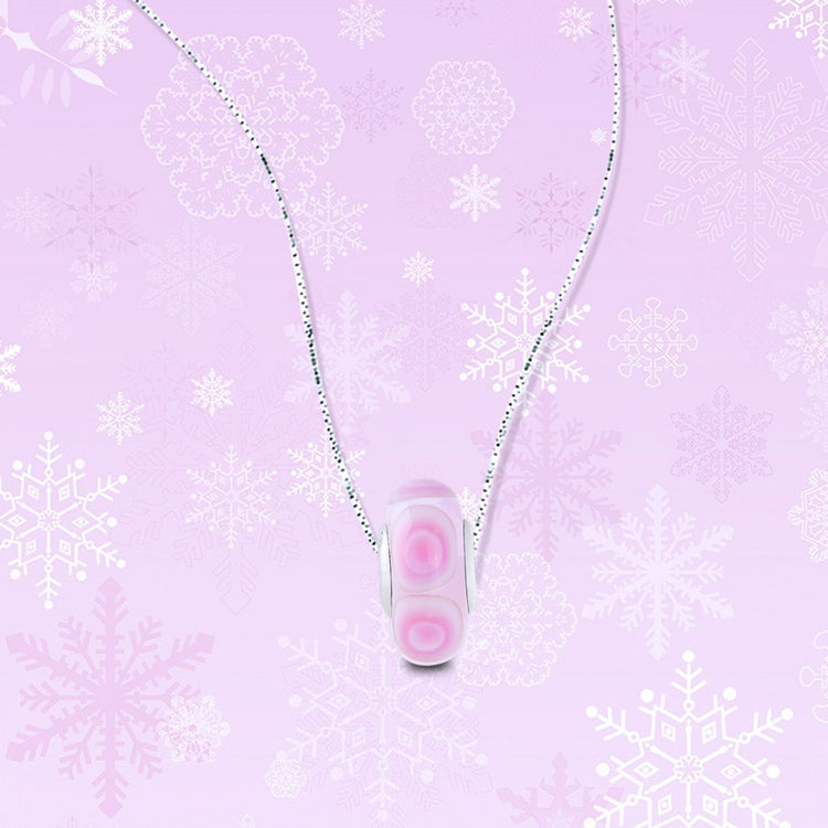 Pink Flowers Glass Charm for Bracelet and Necklace in 925 Sterling Silver - onlyone