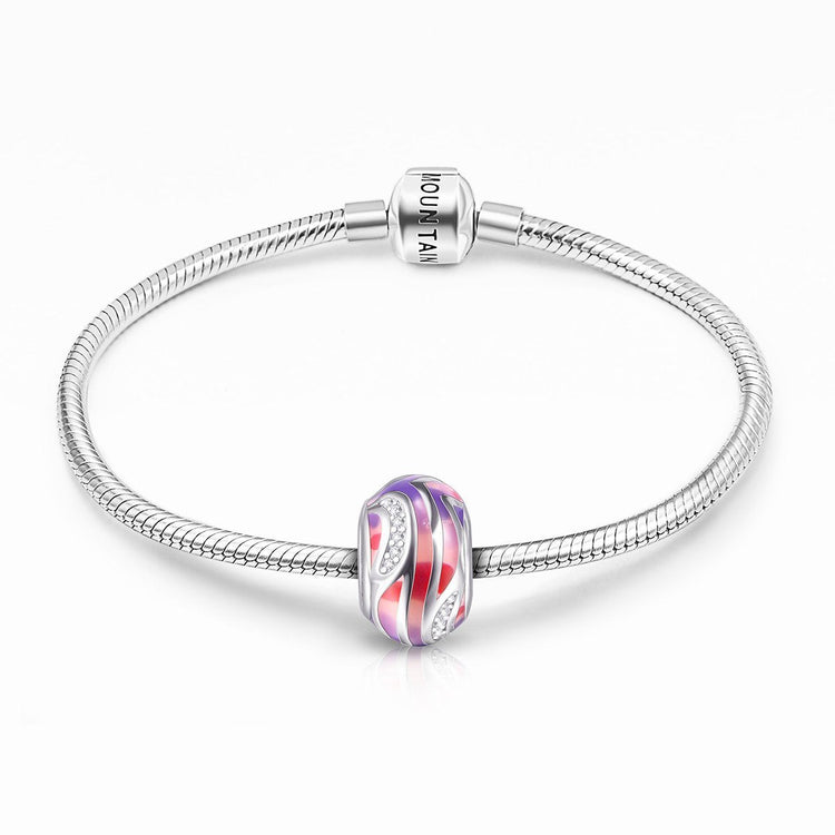 925 Sterling Silver Painting Craft Colorful Charm for Bracelet and Necklace - onlyone