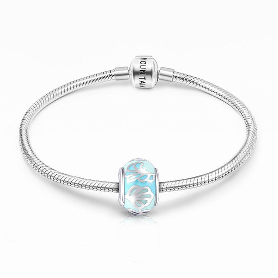 925 Sterling Silver Abstract Painting Craft Mint Green Charm for Bracelet and Necklace - onlyone