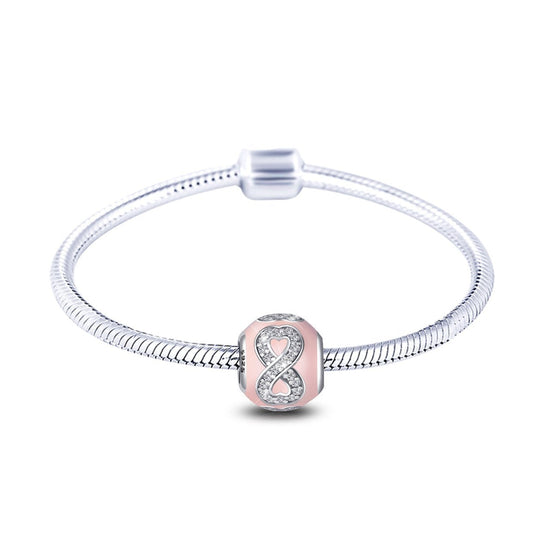 925 Sterling Silver Infinite Love Pink Charm For Bracelet and Necklace - onlyone
