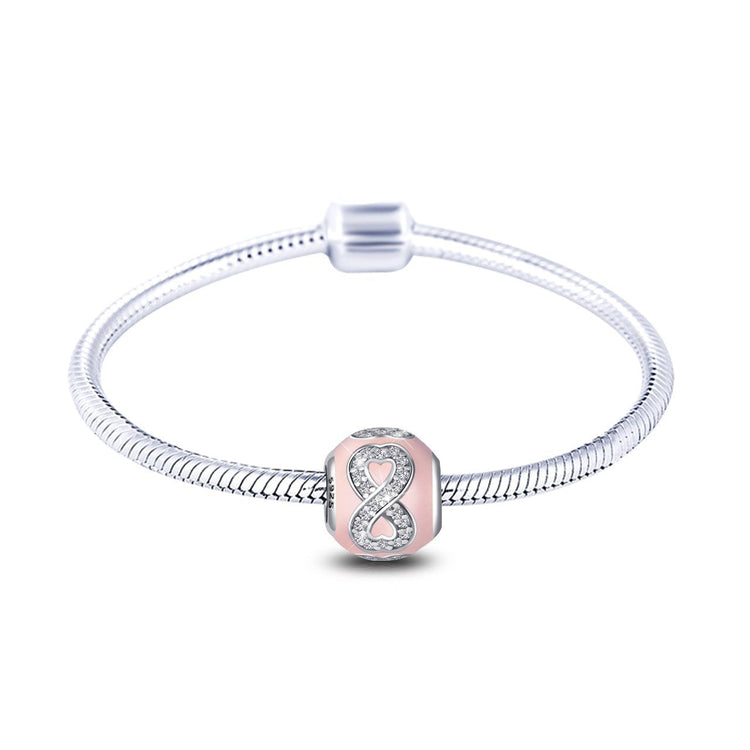 925 Sterling Silver Infinite Love Pink Charm For Bracelet and Necklace - onlyone