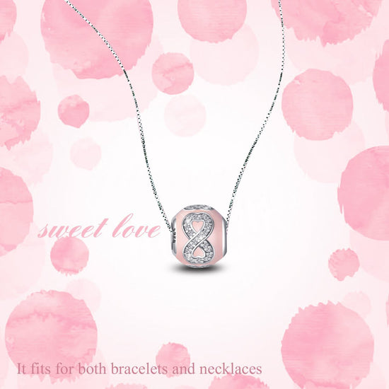 925 Sterling Silver Infinite Love Pink Charm For Bracelet and Necklace - onlyone