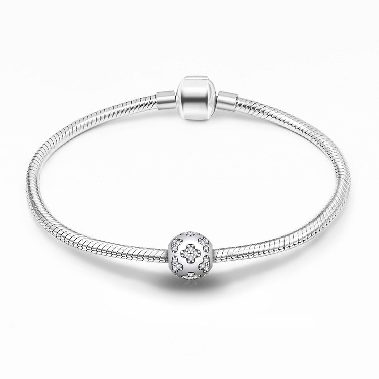Rhinestones 925 Sterling Silver Charm For Bracelet and Necklace - onlyone