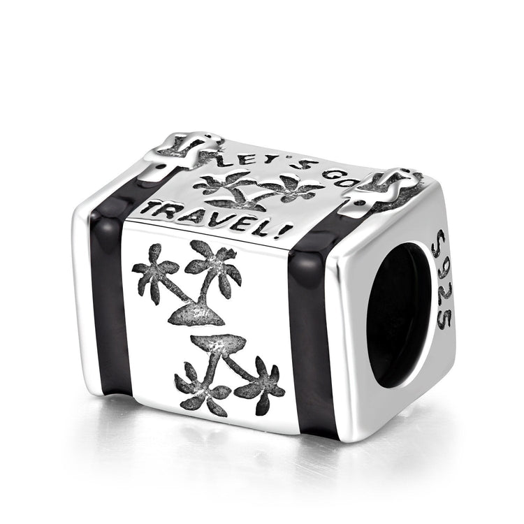 925 Sterling Silver  Suitcase Charm for Bracelet and Necklace - onlyone