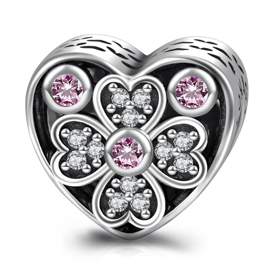 925 Sterling Silver Love Heart Sterling Silver Charm Fit for Bracelet and Necklace - onlyone