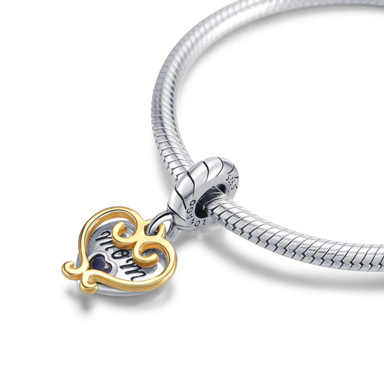 925 Sterling Silver Mom Love Charm Fit for Bracelet and Necklace - onlyone