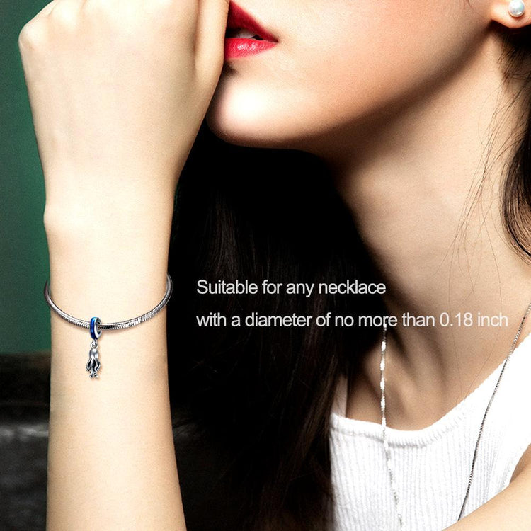 925 Sterling Silver Octopus Charm Fit for Bracelet and Necklace - onlyone