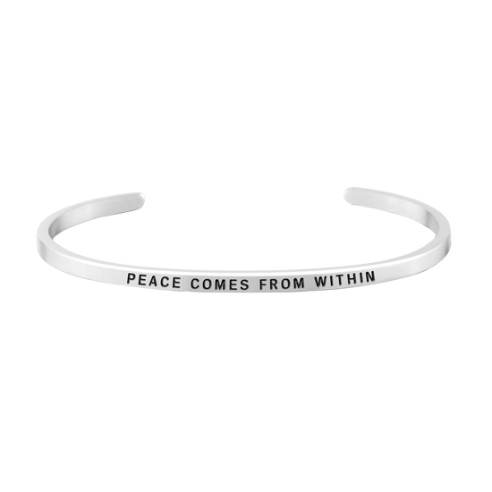 925 Sterling Silver Personalized Peace Series Engraved Cuff 6â€?7.5â€?- onlyone