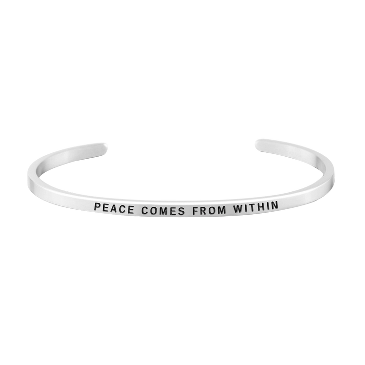 925 Sterling Silver Personalized Peace Series Engraved Cuff 6â€?7.5â€?- onlyone