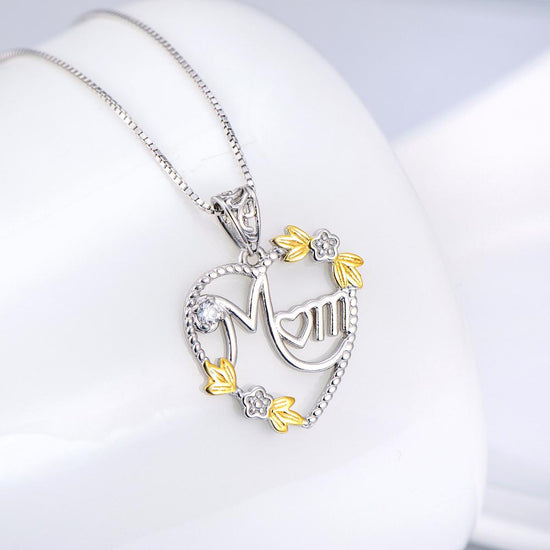 925 Sterling Silver Women Heart Pendant Necklace Gift For Mom - onlyone
