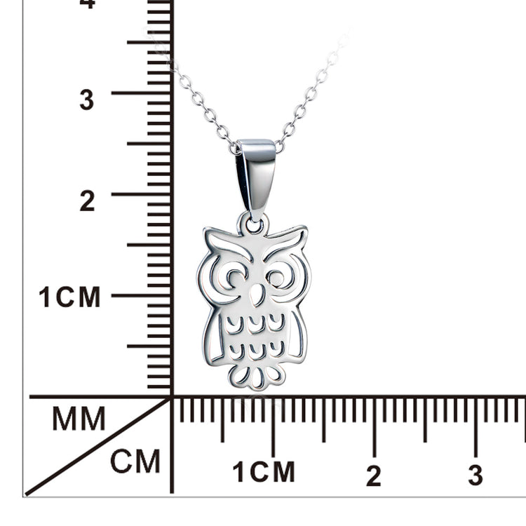 925 Sterling Silver Cute Halloween Owl Necklace - onlyone