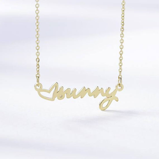 925 Sterling Silver Loving You Heart Name Necklace Nameplate Necklace - onlyone