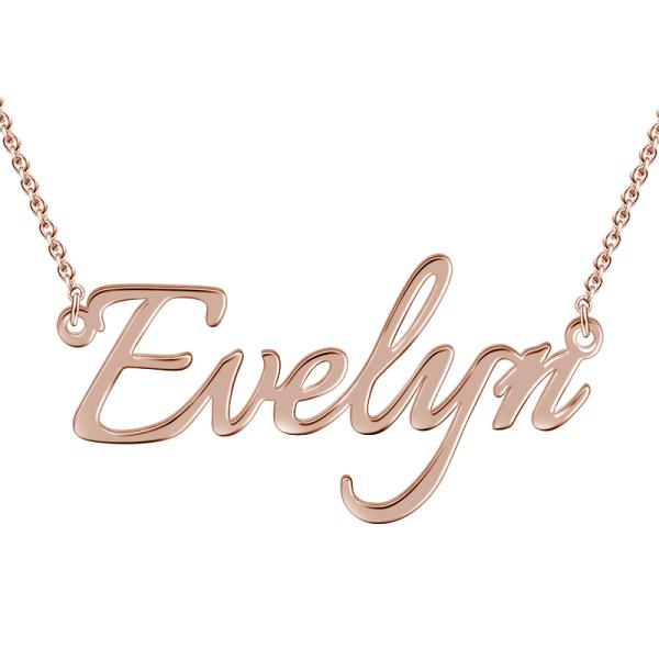 "Evelyn"Style 14K Gold Personalized Name Necklace Adjustable 16" - 20"  White Gold /Yellow Gold/Rose Gold - onlyone