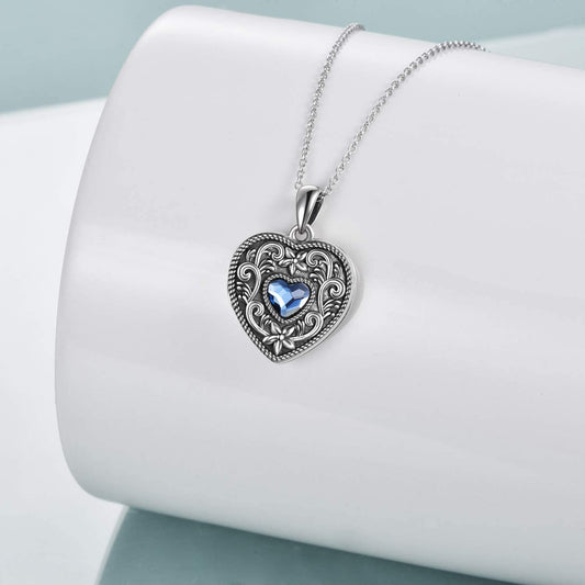 925 Sterling Silver Heart Photo Locket Necklace