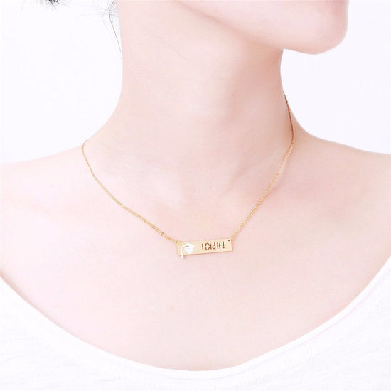 Bar Graduation Cap Necklace I Did It - onlyone
