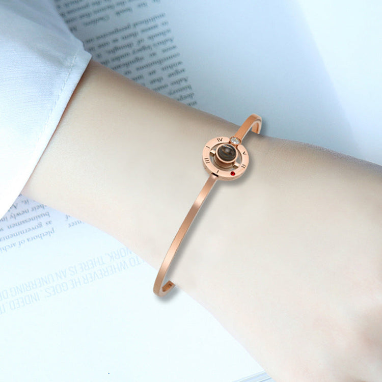 925 Sterling Silver I Love You In 100 Languages Projective Bracelet Valentines Day Gift - onlyone