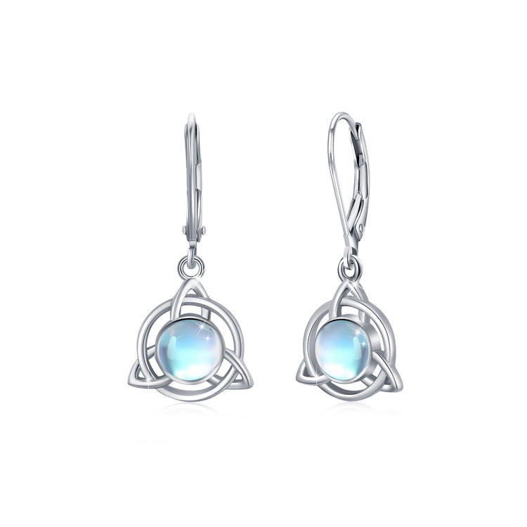 Moonstone Celtic Knot Leverback Earring