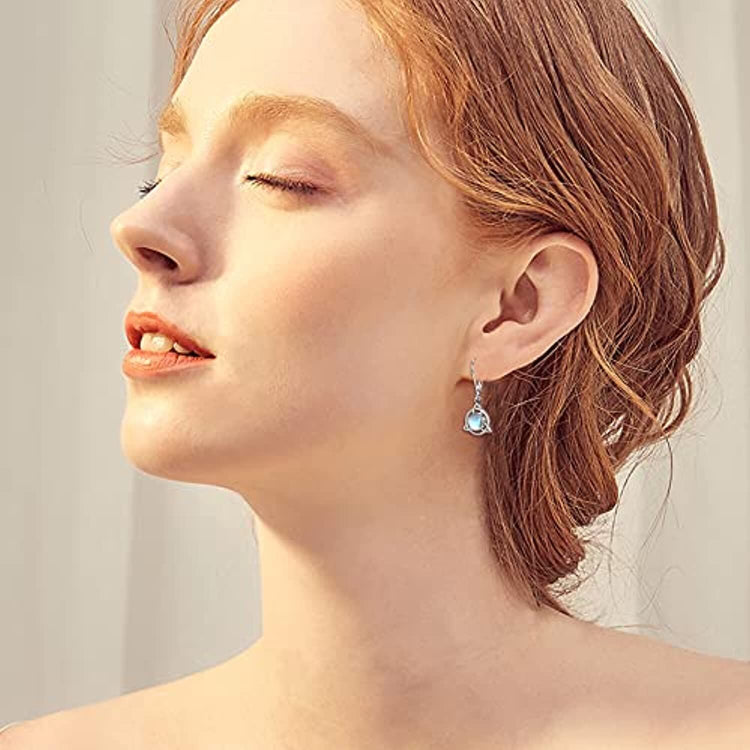 Moonstone Celtic Knot Leverback Earring