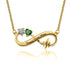 925 Sterling Silver Infinity Birthstone Heartbeat Name Necklace Nameplate Necklace - onlyone