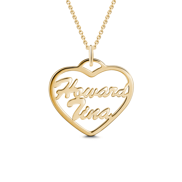 925 Sterling Silver Heart Name Necklace Nameplate Necklace - onlyone