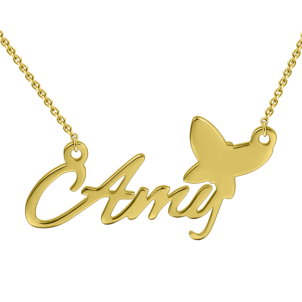 "Amy"Style 14K Personalized  Name Necklace Adjustable 16" - 20" White Gold/Yellow Gold/Rose Gold - onlyone