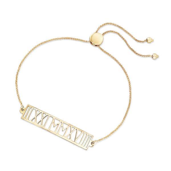925 Sterling Silver Personalized Roman Numeral Date Bracelet Length 6”-7.5” - onlyone