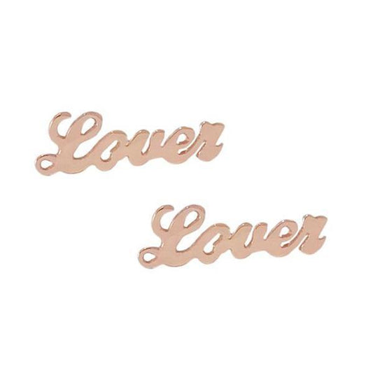 925 Sterling Silver Personalized Script Font "Lover" Name Earring - onlyone