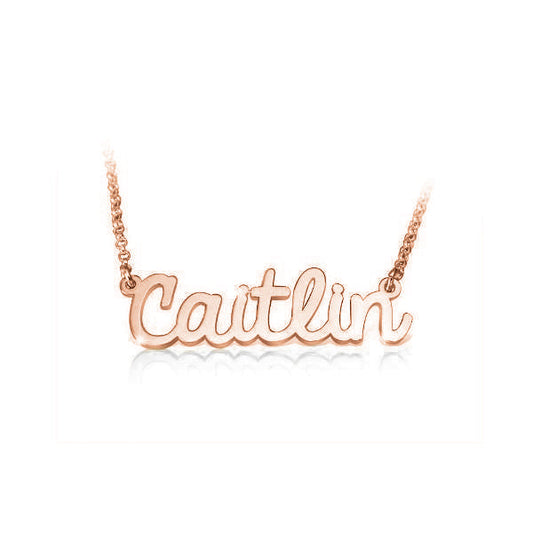 925 Sterling Silver "Caitlin" Custom Name Necklace Nameplate Necklace - onlyone