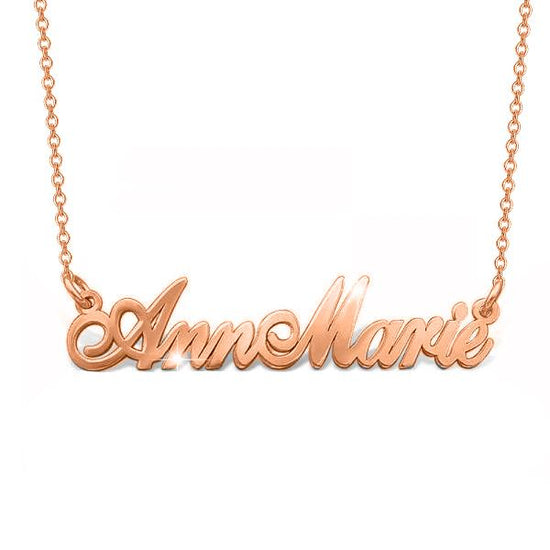 14K Gold Personalized Two Names Necklace Adjustable 16" - 20" - onlyone