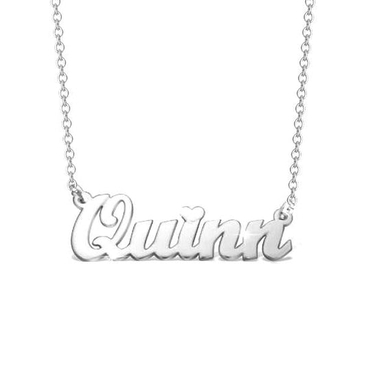 14K Gold Personalized Name Necklace With A Heart Adjustable 16" - 20" - onlyone