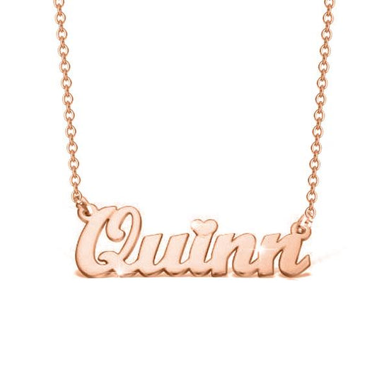 14K Gold Personalized Name Necklace With A Heart Adjustable 16" - 20" - onlyone