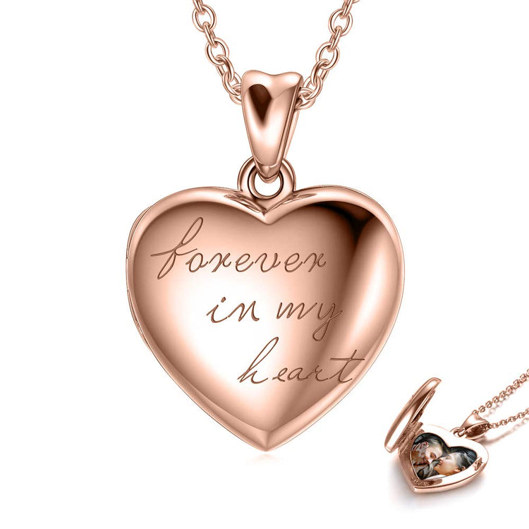 925 Sterling Silver Heart Photo Locket
