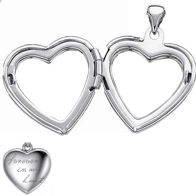 925 Sterling Silver Heart Photo Locket