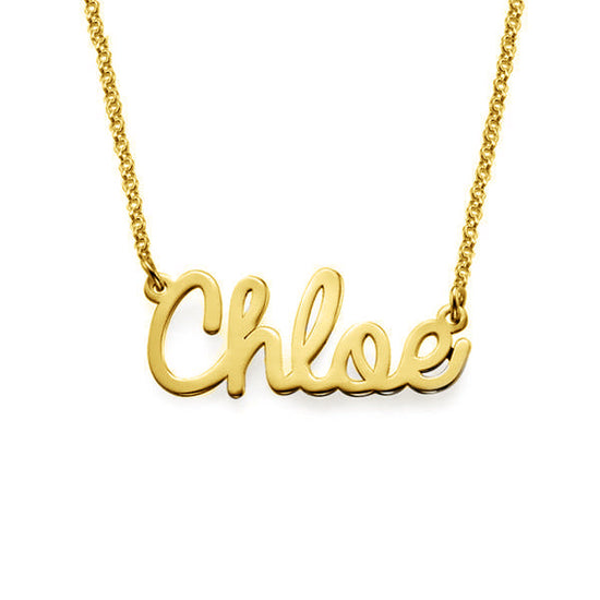 925 Sterling Silver Custom Cursive Chloe Name Necklace Nameplate Necklace - onlyone