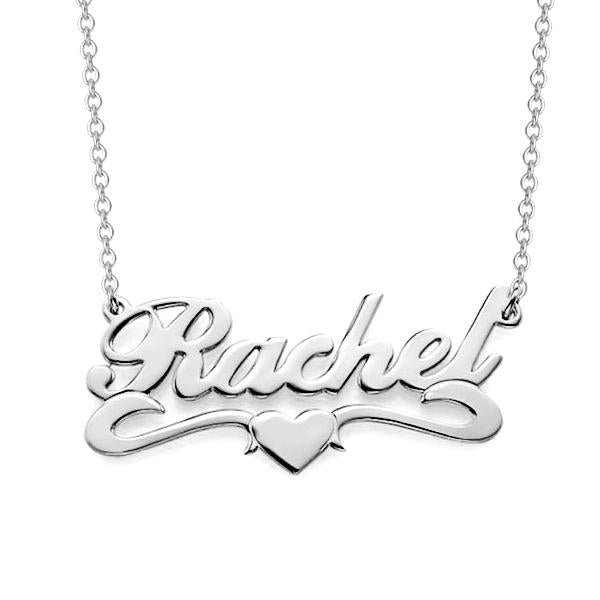 10K/14K Gold Personalized Middle Heart Name Necklace Adjustable 16" - 20" - onlyone