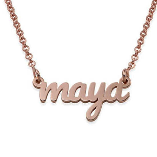 925 Sterling Silver "Maya" Style Custom Name Necklace Nameplate Necklace - onlyone